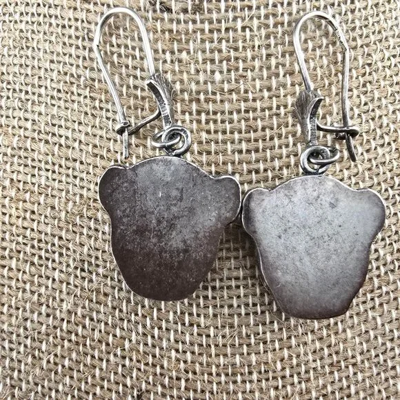 Sterling Silver Egyptian Sekhmet Bastet Cat Earrings Marked - Picture 8 of 10